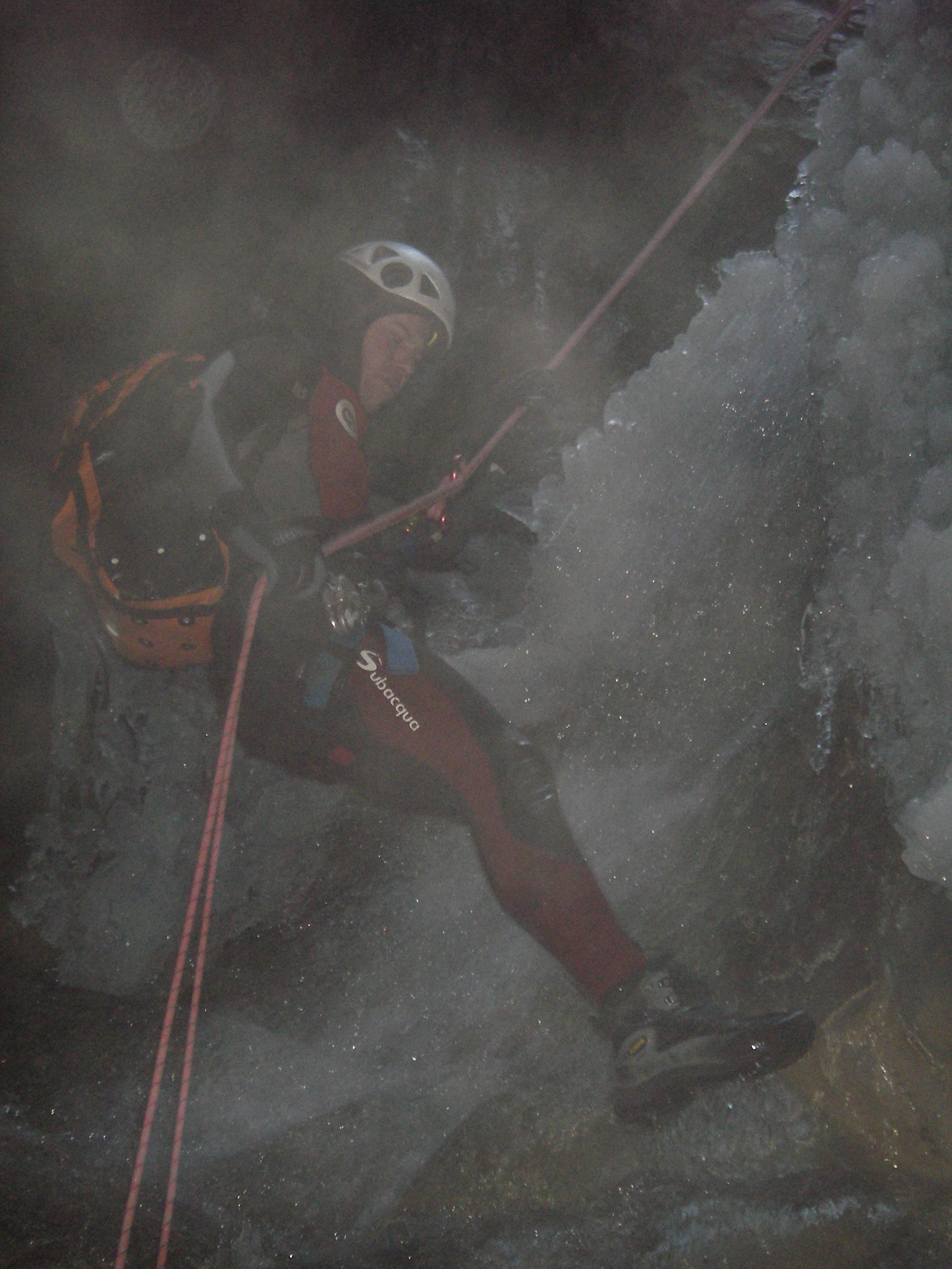 1er rapel del barranco Gloces el 1 de enero