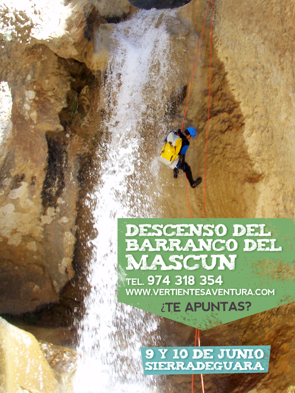 Desciende el barranco del Mascún con Vertientes Aventura